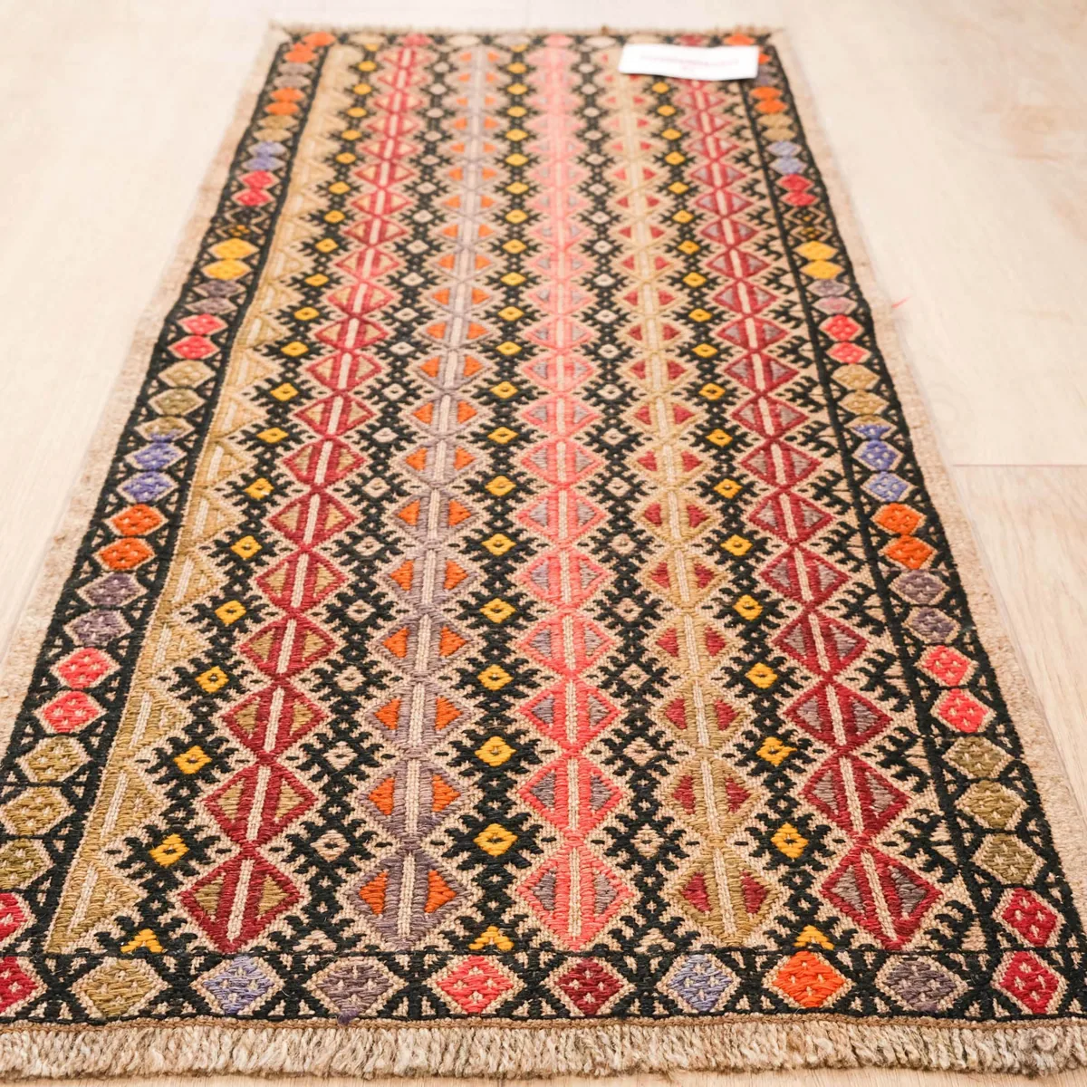 كليم من الصوف منسوج يدويًا - متعدد الألوان - 48×97 سم - صورة 2